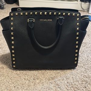 Black Michael Kors studded bag